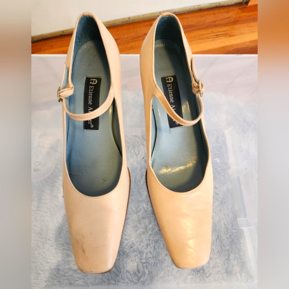 Etienne Aigner - Cream /Beige Mary Jane Heels